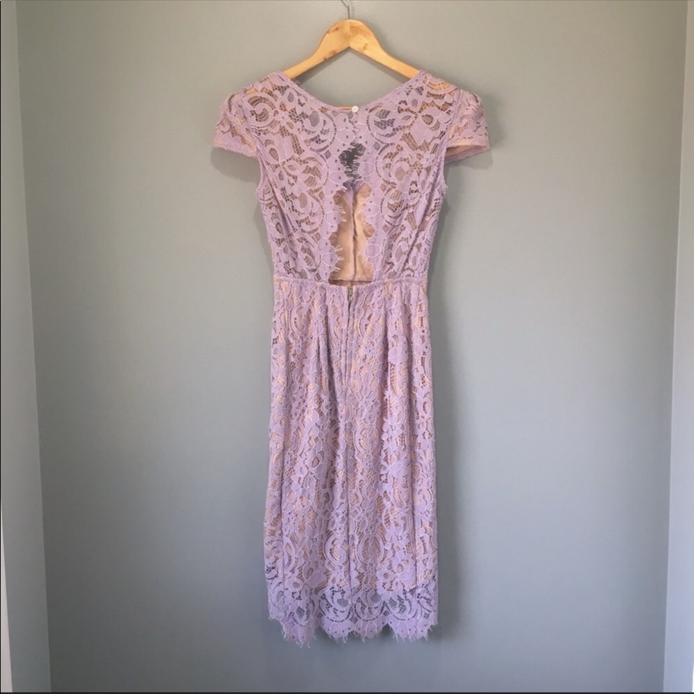 L’Atiste Lilac Purple Chantilly Lace Overlay Dress